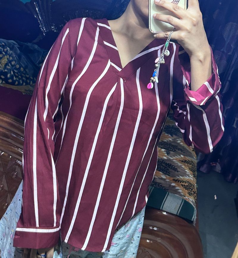 Maroon Full sleeve Top