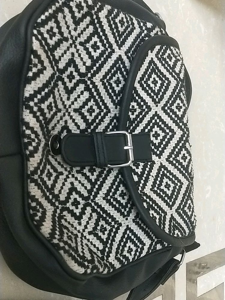 Black And White Sling Bag