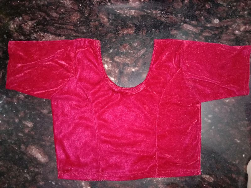 New Velvet Gulabi Pink Blouse Stretchable