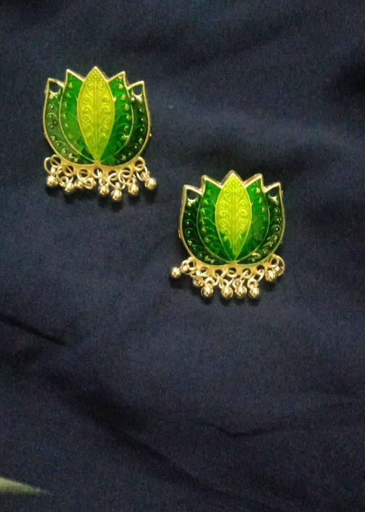 Green Lotus Earrings 💚💚 Not Used