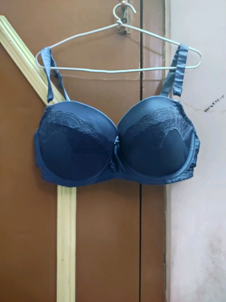 Navy Balconette Bra