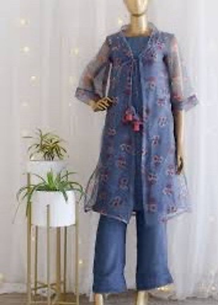 BRANDNEW Designer Kurta set With Organza Jacket