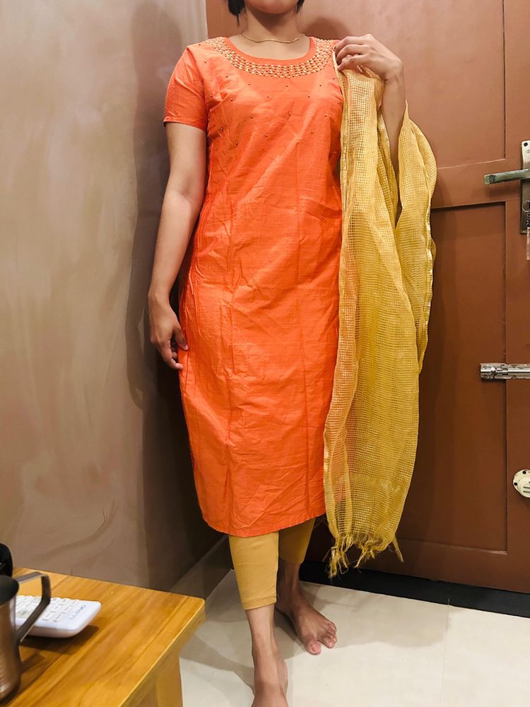 Handworked Kurta And Dupatta Combo