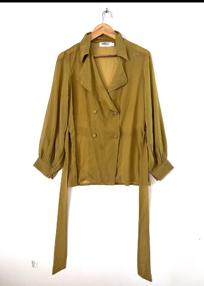 Olive Greenish Mustard Overcoat ✨