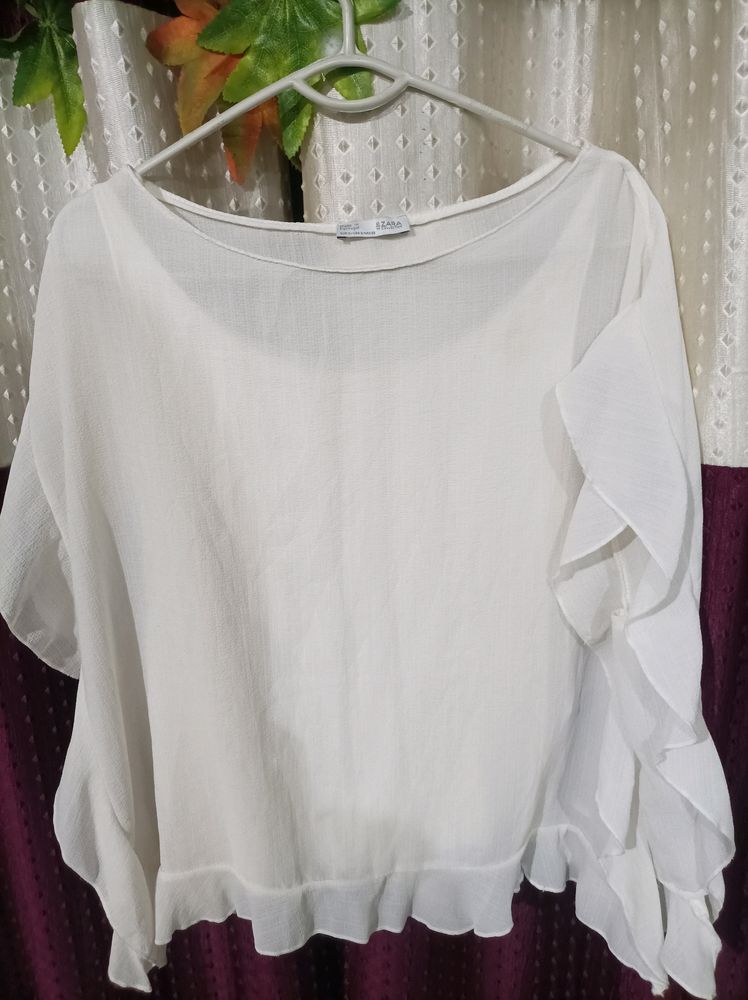 zara white top