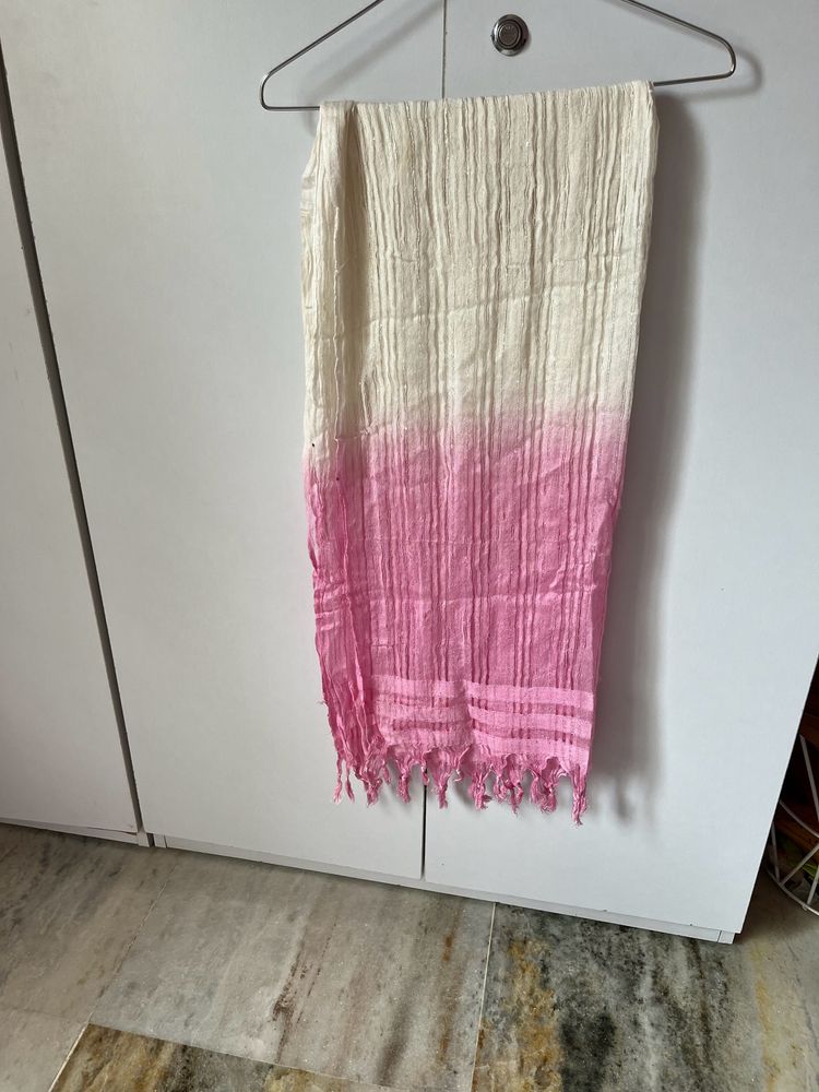 White Pink Ombre Stole