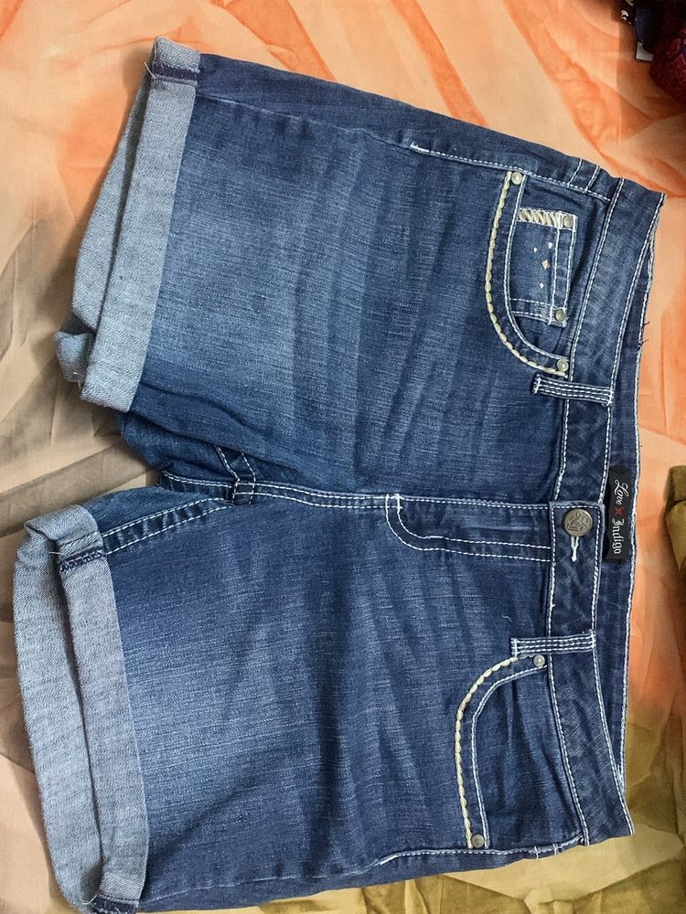 Plus Size Denim Shorts