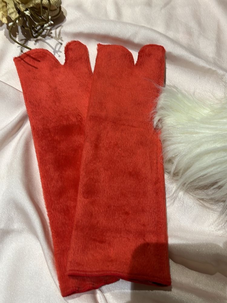 Velvety Red Socks Santa Designed❤️