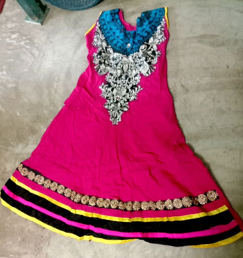 Pink Sleeveless Kurti