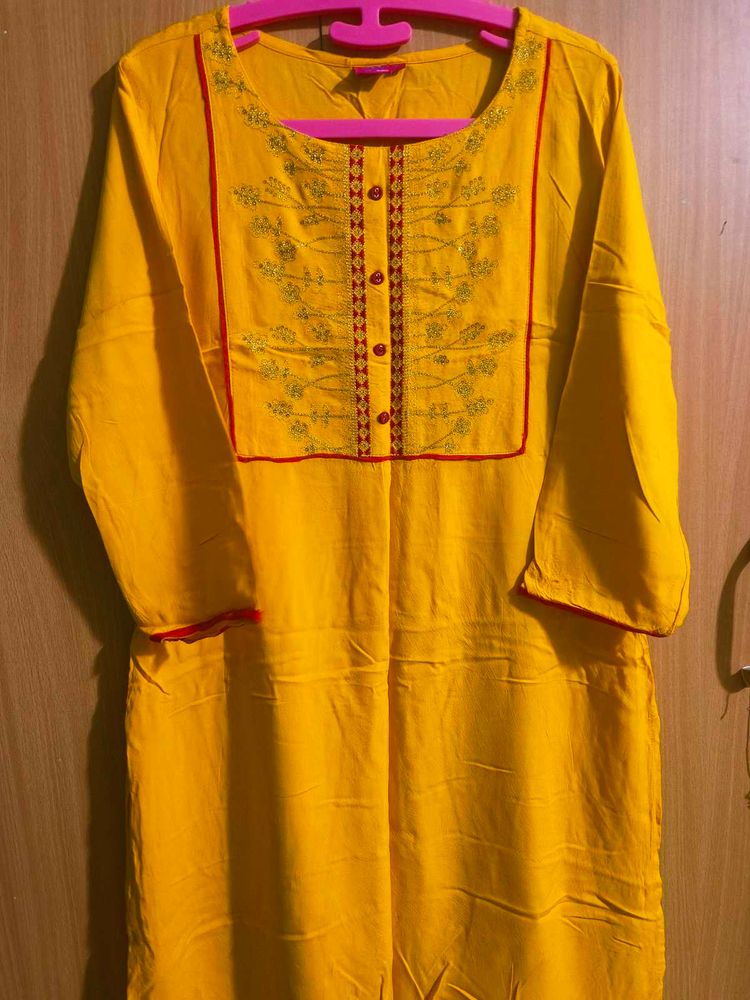 Mustard Yellow Kurti For Sale