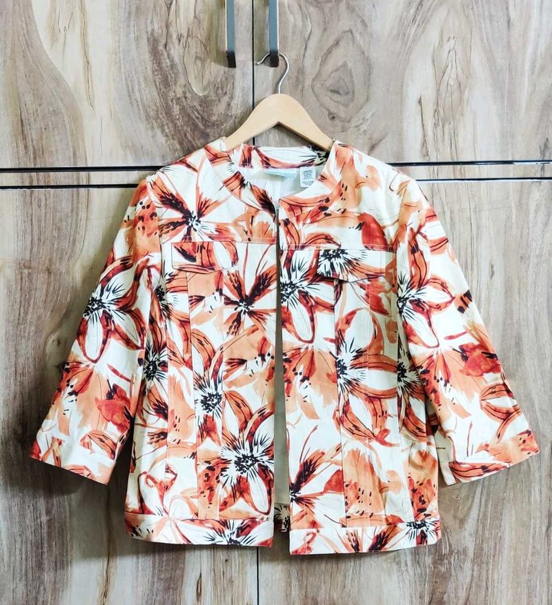 Light Brown Printed Coat Size-36-38