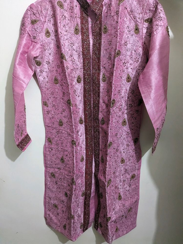 Pink Ethnic Kurta For Men