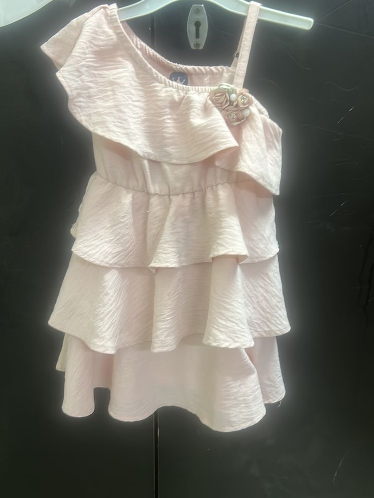 Branded One Off Shoulder Frock For Girl