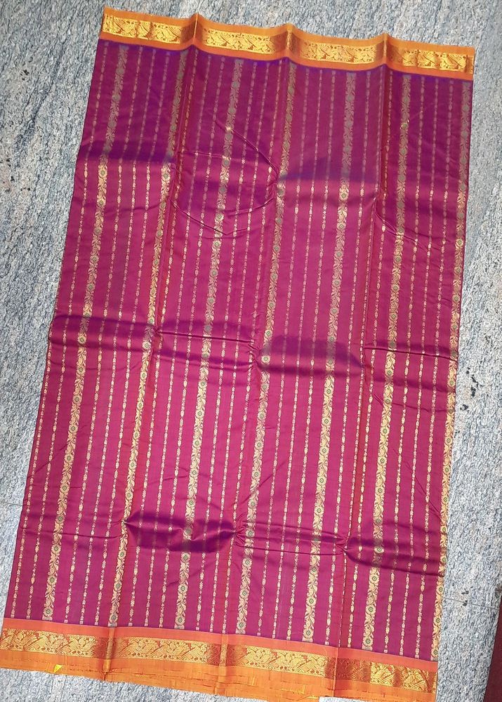 New Kanjivaram Silk Saree With Blouse Attached