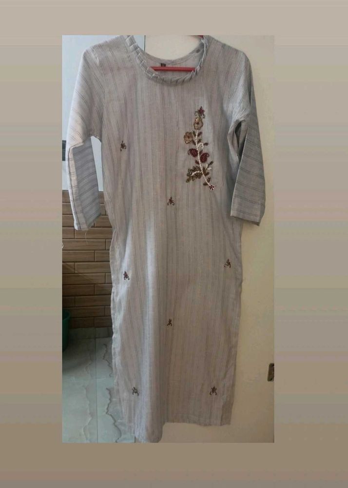 Semi Stitched Embroidery Kurta With Free Gift 🎁