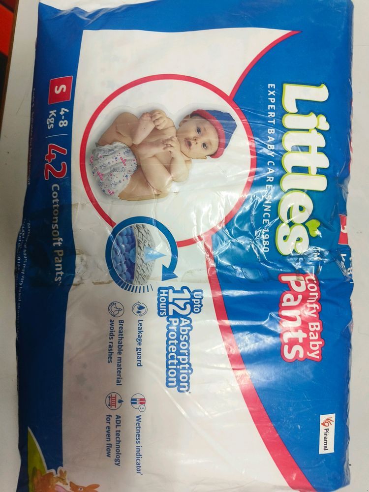 Littles Comfy Baby Diapers Small 4-8 Kgs 42 Pieces