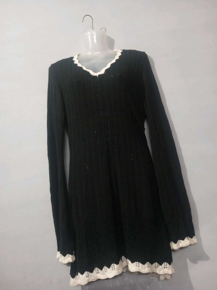 Black Woolen Kurta