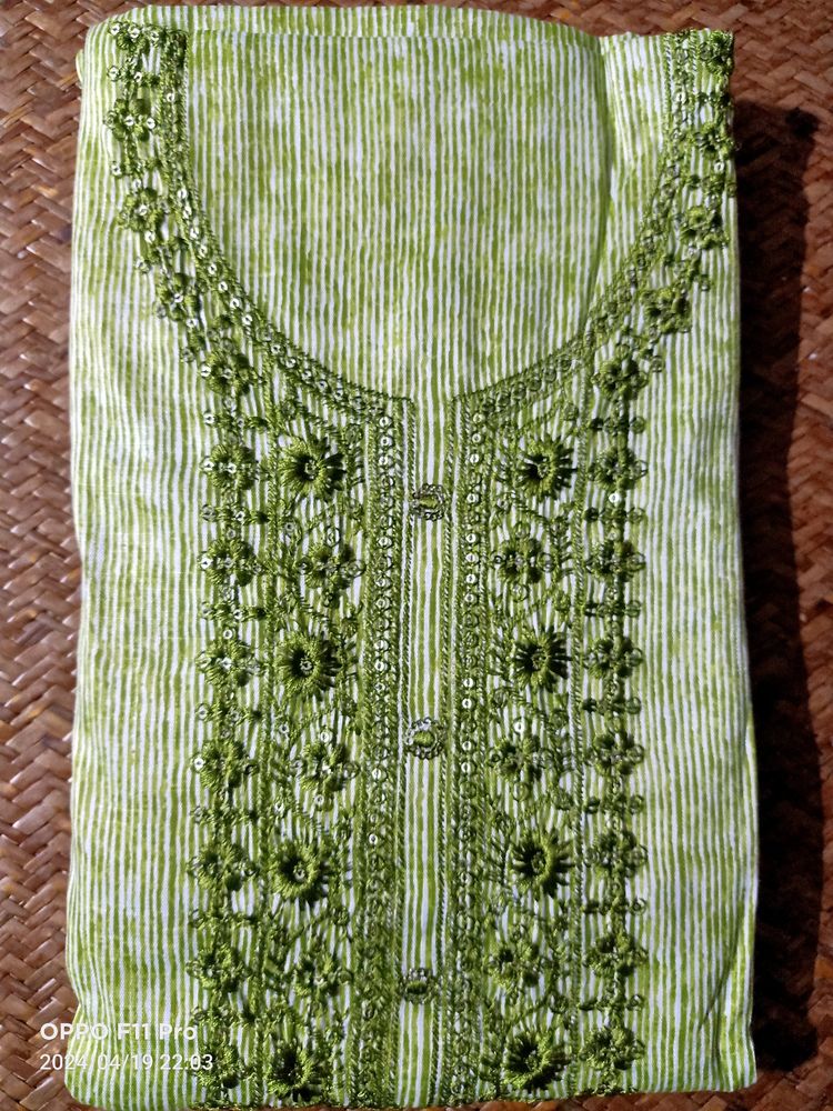 Unstitched 3 Pcs Cotton and Neck Embroidery