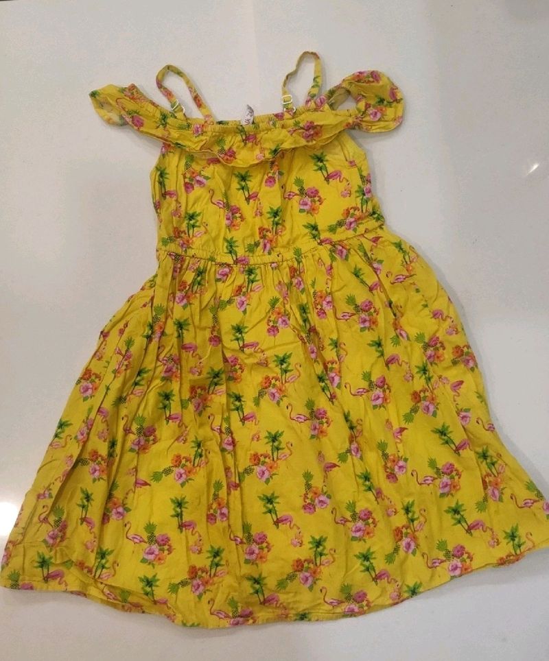 Yellow Coloured Cotton Frock