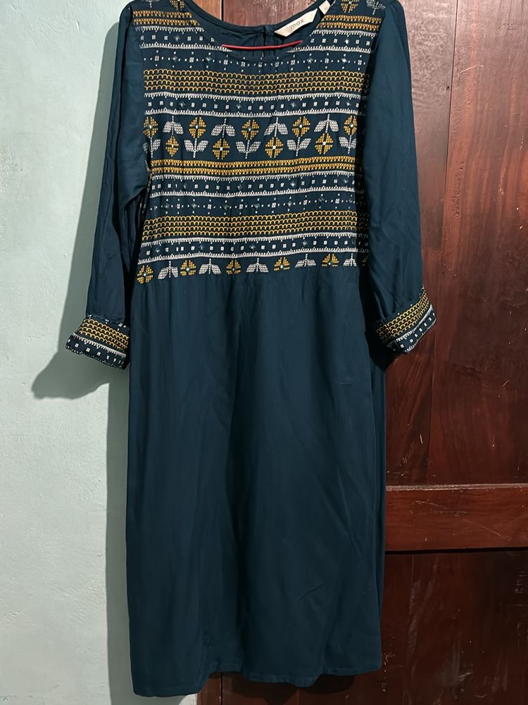 Navy Blue Brand Kurta