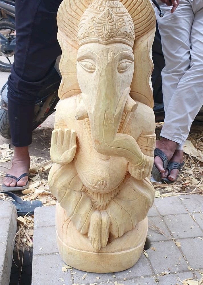 Lord Ganesha Statue Wooden Work