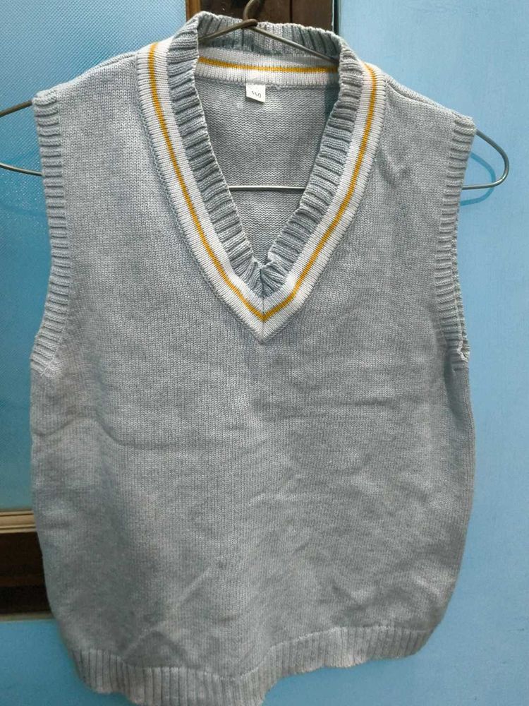 Grey Unisex Korean Sweater Vest