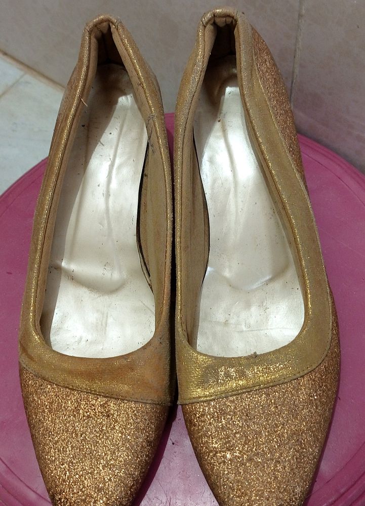 Golden Kitten Heels