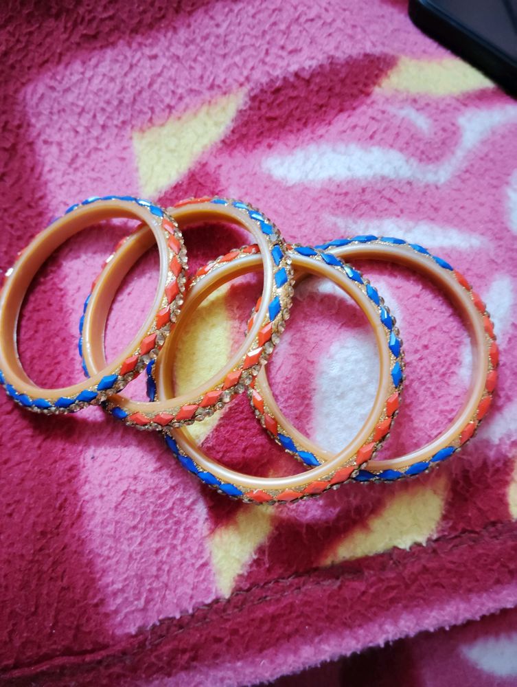 Beautiful Blue Orange Bangles