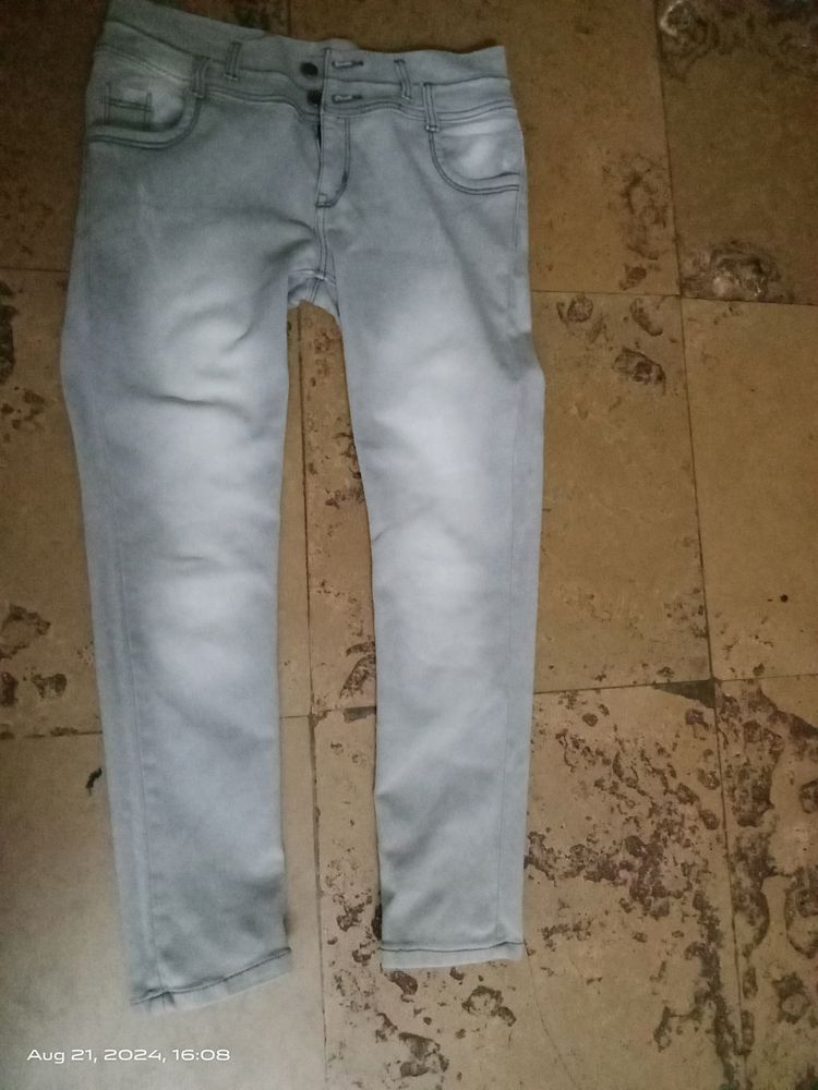 Grey Colour Jeans For Women