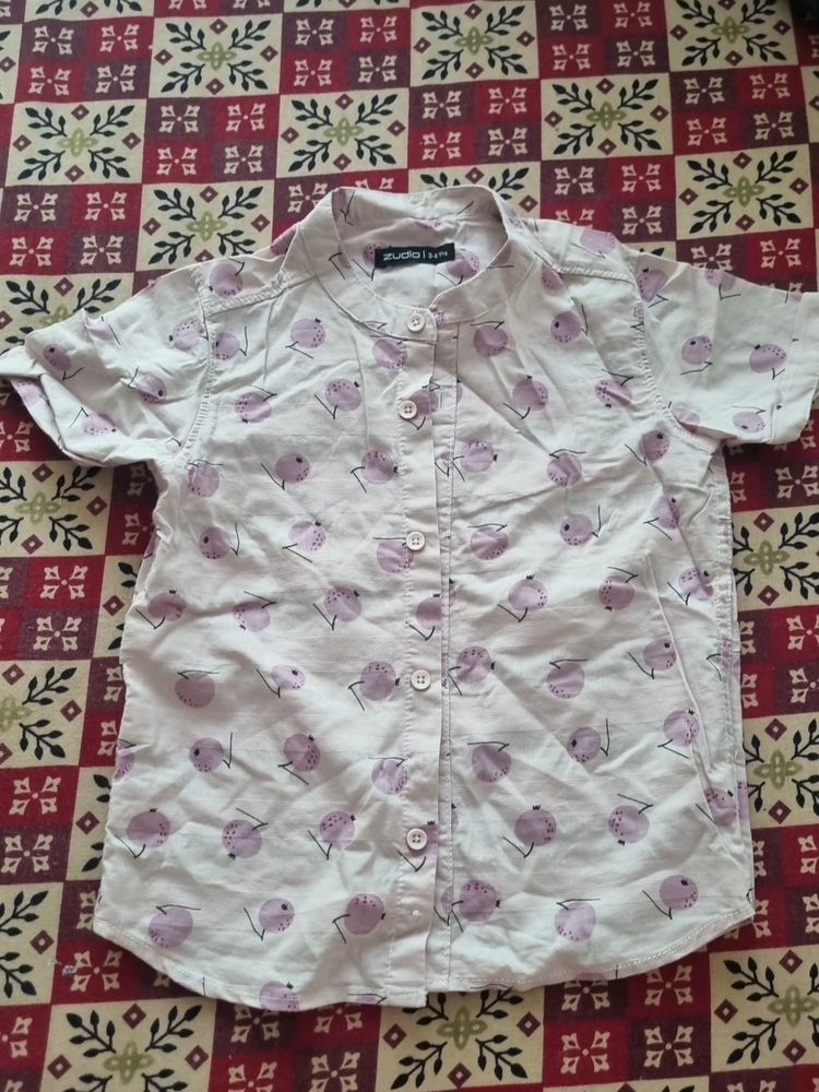 Lavender Printed Chinese Color shirt