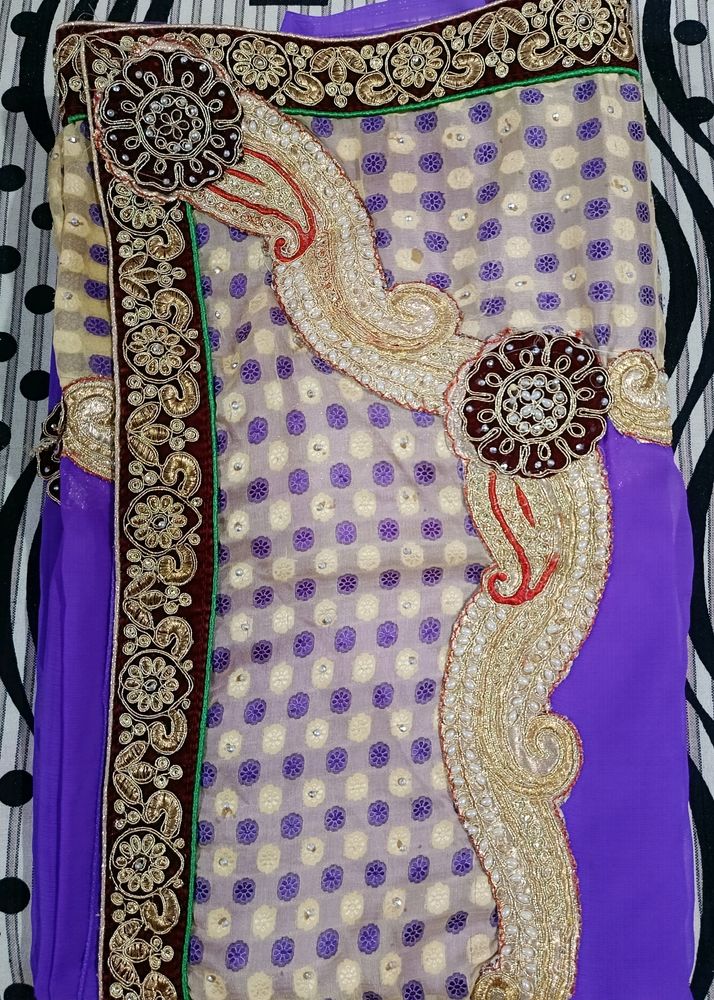 purple💜 Georgette Saree For Party Wear