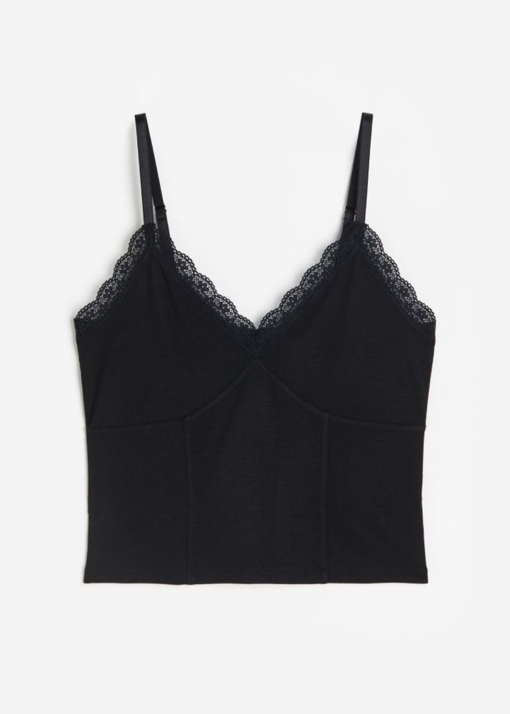 Lace-trimmed Strappy Top