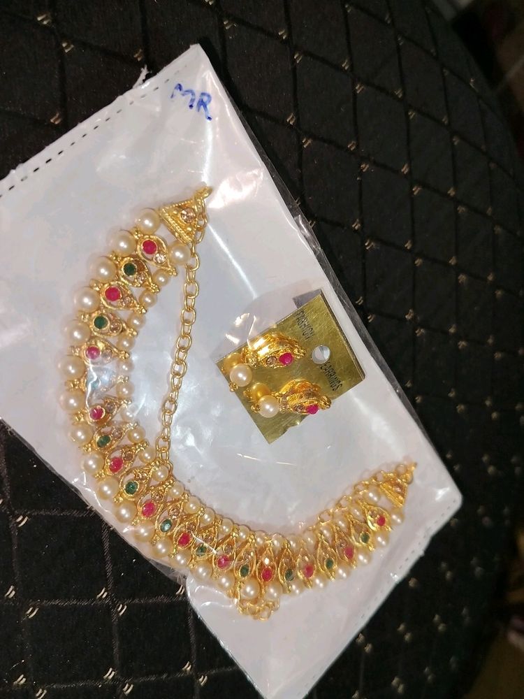 Multi Colour Gold Necklace