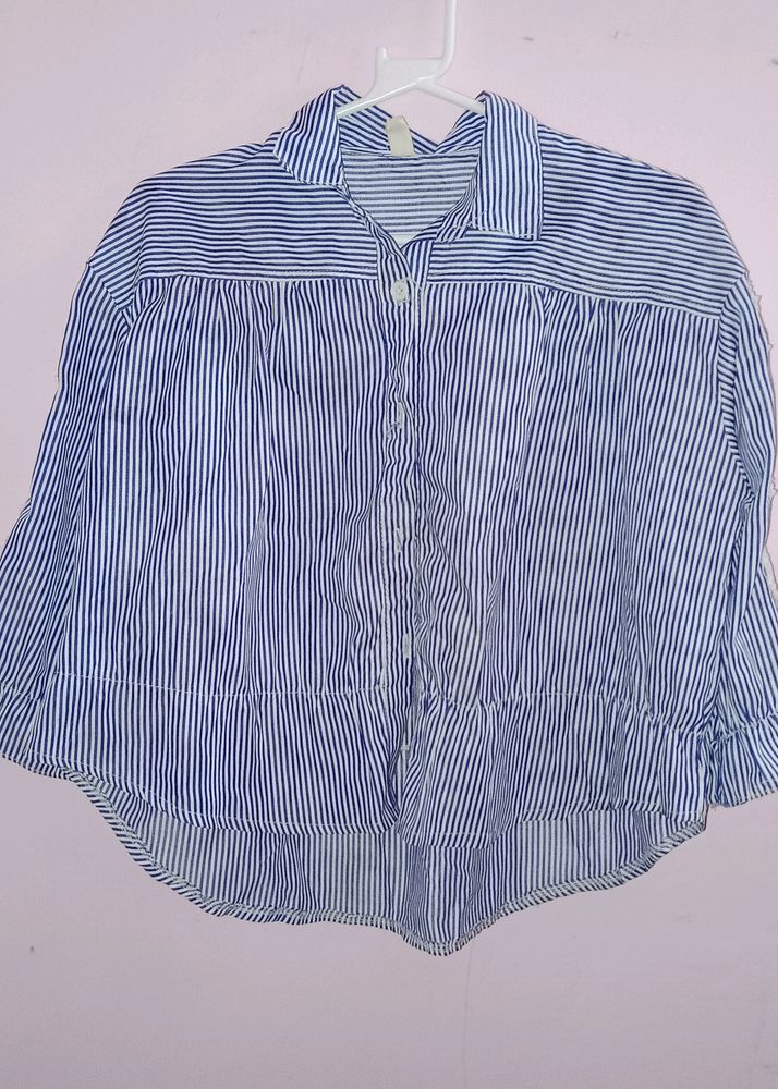 Blue Checkered Top For Girls