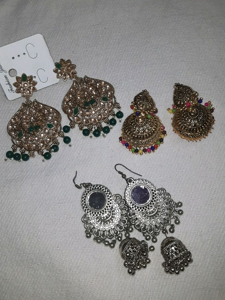 Get 3 Jhumka In Combo