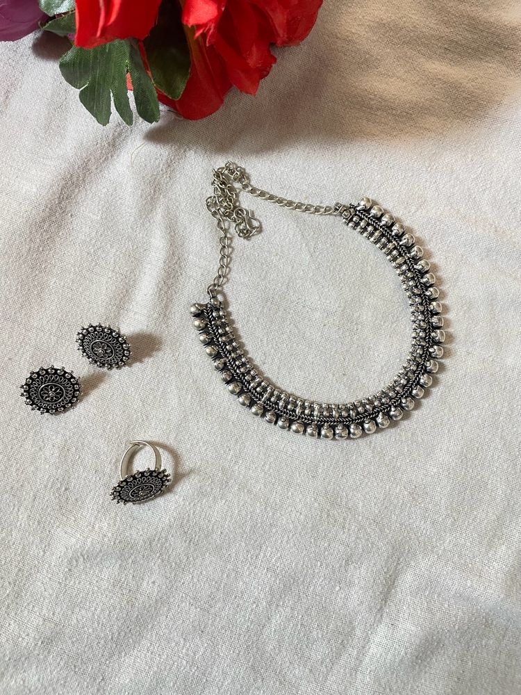 Oxidised Jewellery Set