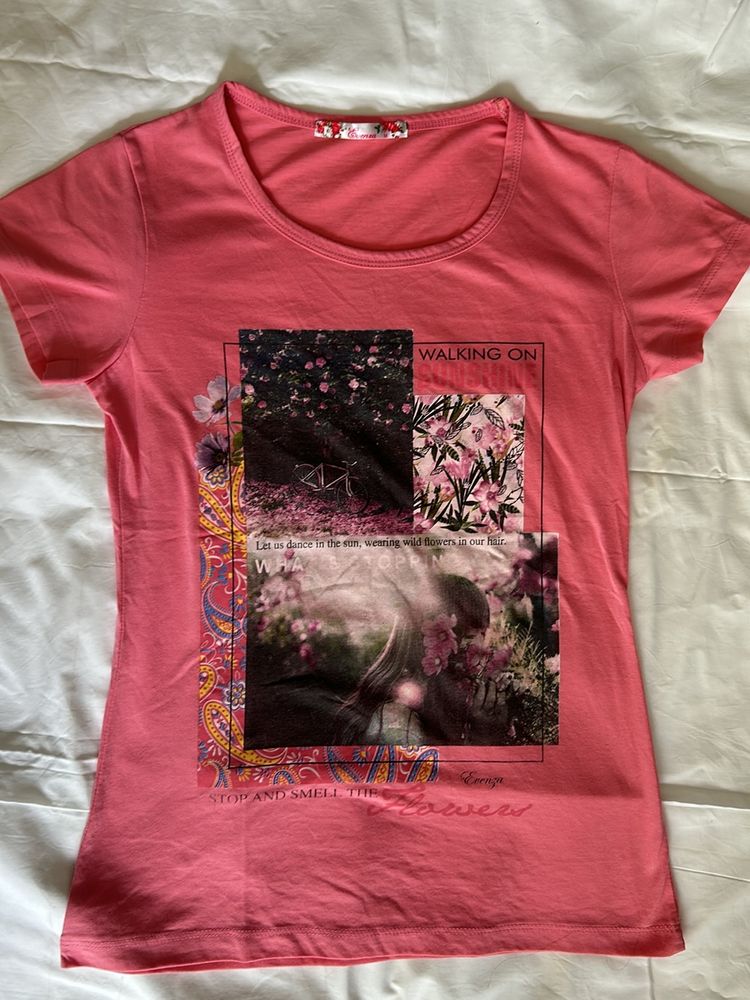 Girls Pink Medium T Shirt