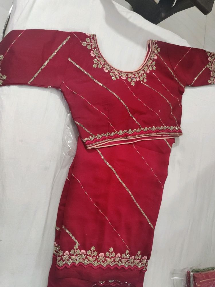 Sequence Saree With Ready To Wear Blouse