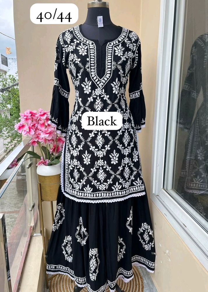 Chickenkari Kurta With Garara