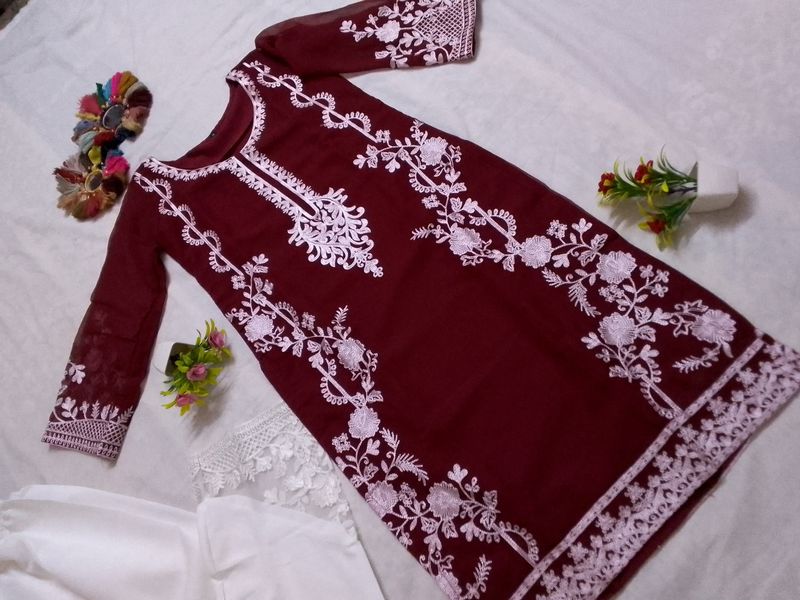 Pakistani Embroidery Work Suit Set