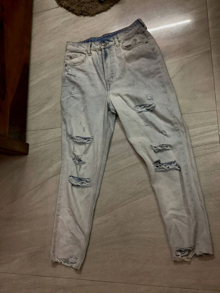 H&M ripped denim jeans