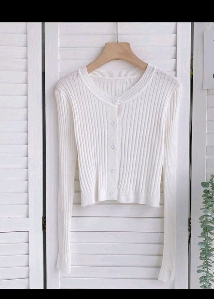 White Full Sleeve + Crop Top