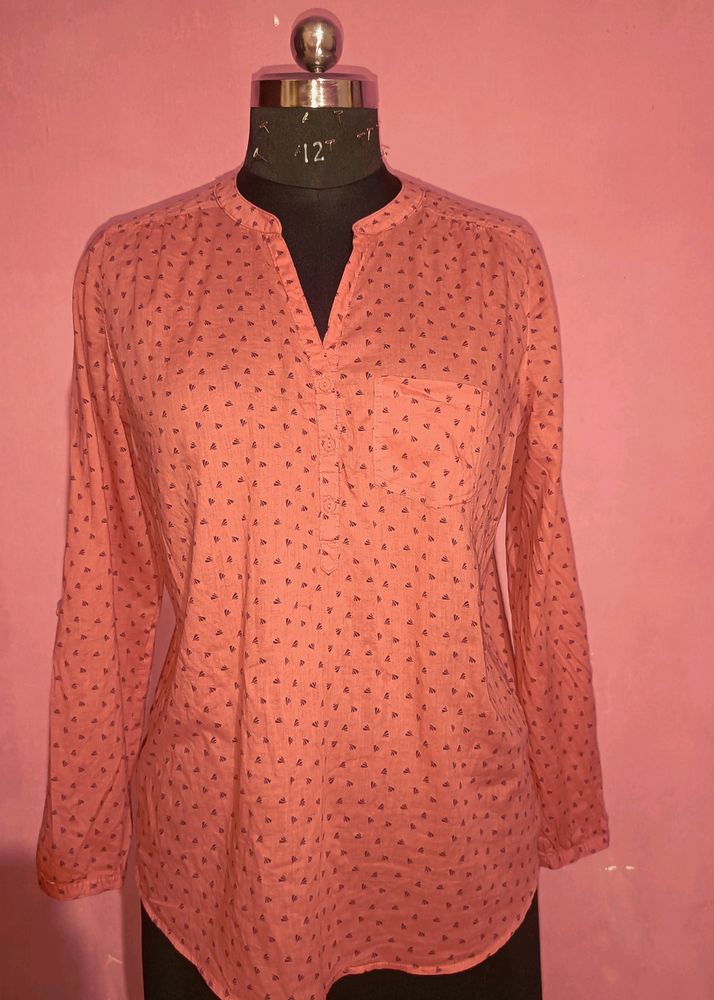 Ladies Pure Cotton Orange Top