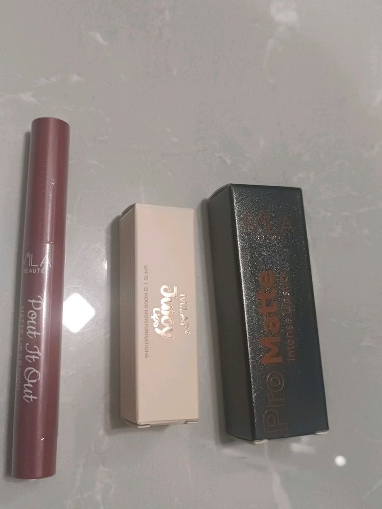 Combo Of Lip Stick, Crayon And Balm