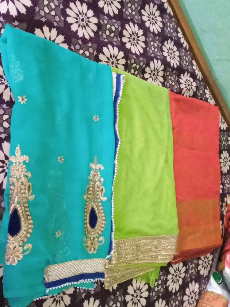 Combo Sarees 3 Rerely Used