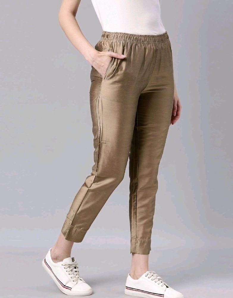 Shimmer Golden Pencil Pant (Size - S)