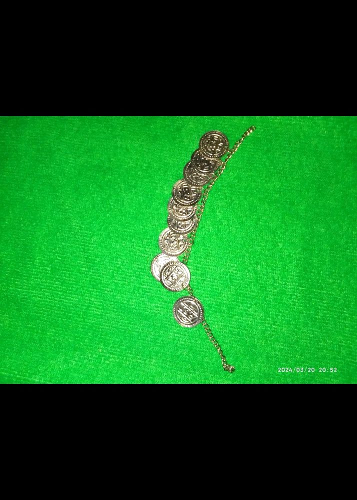 Beautiful Silver Colour Coin Bracelet