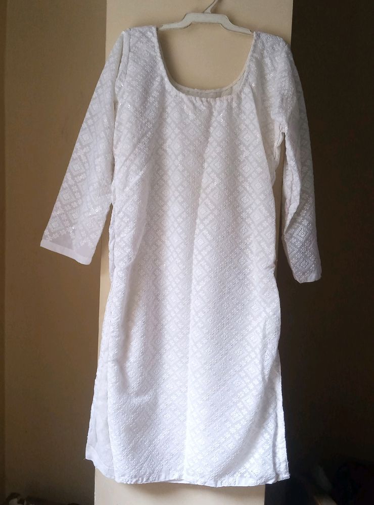 White Kurti With Pant