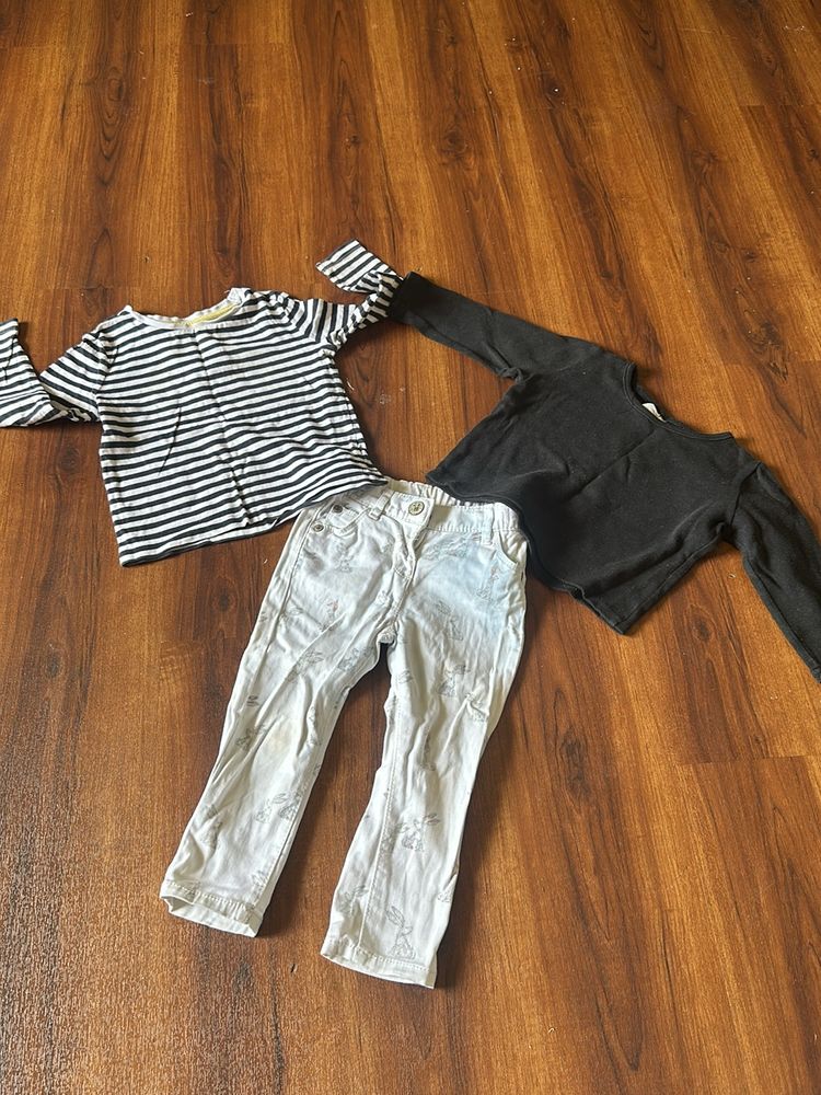 Next brand jeans with 2 tops size 9-12months