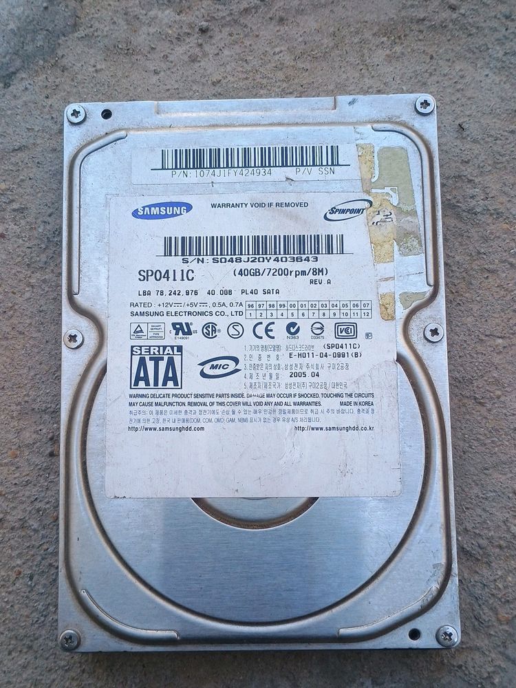 40gb Harddisk For Computer Good Condition